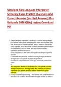 Maryland Sign Language Interpreter &NewLine;Screening Exam Practice Questions And &NewLine;Correct Answers &lpar;Verified Answers&rpar; Plus &NewLine;Rationale 2026 Q&A&vert; Instant Download &NewLine;Pdf 