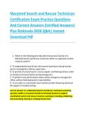 Maryland Search and Rescue Technician &NewLine;Certification Exam Practice Questions &NewLine;And Correct Answers &lpar;Verified Answers&rpar; &NewLine;Plus Rationale 2026 Q&A&vert; Instant &NewLine;Download Pdf