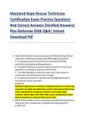 Maryland Rope Rescue Technician &NewLine;Certification Exam Practice Questions &NewLine;And Correct Answers &lpar;Verified Answers&rpar; &NewLine;Plus Rationale 2026 Q&A&vert; Instant &NewLine;Download Pdf  