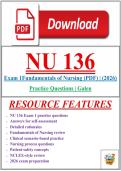 NU 136 Exam 1 &ndash; Fundamentals of Nursing &vert; Galen College &vert; Practice Questions & Answers &vert; 2026 Study Guide
