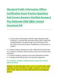 Maryland Public Information Officer &NewLine;Certification Exam Practice Questions &NewLine;And Correct Answers &lpar;Verified Answers&rpar; &NewLine;Plus Rationale 2026 Q&A&vert; Instant &NewLine;Download Pdf