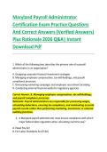 Maryland Payroll Administrator &NewLine;Certification Exam Practice Questions &NewLine;And Correct Answers &lpar;Verified Answers&rpar; &NewLine;Plus Rationale 2026 Q&A&vert; Instant &NewLine;Download Pdf 