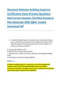 Maryland Modular Building Inspector &NewLine;Certification Exam Practice Questions &NewLine;And Correct Answers &lpar;Verified Answers&rpar; &NewLine;Plus Rationale 2026 Q&A&vert; Instant &NewLine;Download Pdf 