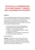 NR 545 EXAM 2 COMPREHENSIVE&NewLine;EXAM PREP 2026&sol;2027 &vert; VERIFIED&NewLine;Q&A &vert; CHAMBERLAIN UNIVERSITY