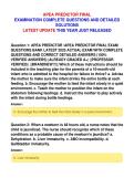 APEA PREDICTOR FINAL&NewLine;EXAMINATION COMPLETE QUESTIONS AND DETAILED&NewLine;SOLUTIONS&NewLine;LATEST UPDATE THIS YEAR JUST RELEASED