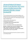 Advanced Medical Life Support &NewLine;Practice Exam Questions And Correct &NewLine;Answers &lpar;Verified Answers&rpar; Plus &NewLine;Rationales 2026 Q&A &vert; Instant &NewLine;Download Pdf