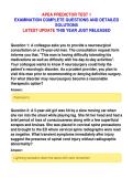 APEA PREDICTOR TEST 1&NewLine;EXAMINATION COMPLETE QUESTIONS AND DETAILED&NewLine;SOLUTIONS&NewLine;LATEST UPDATE THIS YEAR JUST RELEASED