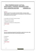 HESI Pharmacology Questions and Verified Answers 2026&sol;2027 &vert; Updated Edition&NewLine;