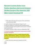 Maryland Customs Broker Exam &NewLine;Practice Questions And Correct Answers &NewLine;&lpar;Verified Answers&rpar; Plus Rationale 2026 &NewLine;Q&A&vert; Instant Download Pdf 