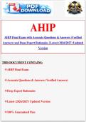 AHIP Final Exam with Accurate Questions & Answers &lpar;Verified Answers&rpar; and Deep Expert Rationales &vert; Latest &lpar;2026&sol;2027&rpar; Updated Version