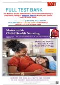 FULL TEST BANK&NewLine;For Maternal & Child Health Nursing&colon; Care of the Childbearing & &NewLine;Childrearing Family by Melissa G&period; DeFoor &lpar;Author&rpar; 10th Edition&NewLine;Graded A&plus; Latest Update&period;&NewLine;