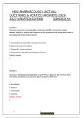 HESI PHARMACOLOGY &vert;ACTUAL QUESTIONS & VERIFIED ANSWERS 2026-2027 UPDATED EDITION &vert;GRADED A&plus;