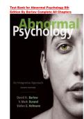 Test Bank For Abnormal Psychology An Integrative Approach 8th Edition by David H&period; Barlow &vert; ISBN-13 978-1305950443 &vert; All Chapters&NewLine;