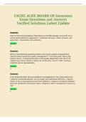 FACHE ACHE BOARD OF Governors&NewLine;Exam Questions and Answers&NewLine;Verified Solutions Latest Update