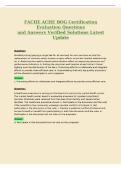 FACHE ACHE BOG Certification&NewLine;Evaluation Questions&NewLine;and Answers Verified Solutions Latest&NewLine;Update