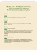 FACHE ACHE BOARD OF Governors&NewLine;TEST Questions and Answers&NewLine;Verified Solutions Latest Update