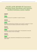 FACHE ACHE BOARD OF Governors&NewLine;Revision Exam Questions and Answers&NewLine;Verified Solutions Latest Update