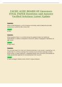 FACHE ACHE BOARD OF Governors&NewLine;FINAL PAPER Questions and Answers&NewLine;Verified Solutions Latest Update