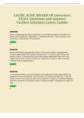 FACHE ACHE BOARD OF Governors&NewLine;EXAM Questions and Answers&NewLine;Verified Solutions Latest Update