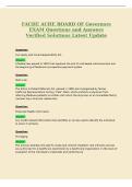 FACHE ACHE BOARD OF Governors&NewLine;EXAM Questions and Answers&NewLine;Verified Solutions Latest Update
