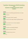 Facilities Management EXAM Questions&NewLine;and&NewLine;Answers Verified Solutions Latest&NewLine;Update