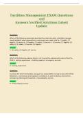 Facilities Management EXAM Questions&NewLine;and&NewLine;Answers Verified Solutions Latest&NewLine;Update