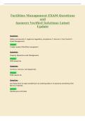 Facilities Management EXAM Questions&NewLine;and&NewLine;Answers Verified Solutions Latest&NewLine;Update