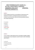 HESI PHARMACOLOGY EXAM V1 &vert;ACTUAL QUESTIONS & VERIFIED ANSWERS 2026-2027 &nbsp;UPDATED EDITION &vert;GRADED A&plus;