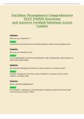 Facilities Management Comprehensive&NewLine;TEST PAPER Questions&NewLine;and Answers Verified Solutions Latest&NewLine;Update