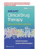 Test Bank for Abrams' Clinical Drug Therapy&colon; Rationales for&NewLine;Nursing Practice 13th Edition by Frandsen and Pennington &vert; ISBN-13&NewLine;978-1975222321 &vert;  All Chapters 1-61 Included 