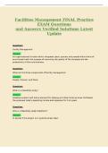 Facilities Management FINAL Practice&NewLine;EXAM Questions&NewLine;and Answers Verified Solutions Latest&NewLine;Update