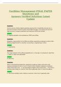 Facilities Management FINAL PAPER&NewLine;Questions and&NewLine;Answers Verified Solutions Latest&NewLine;Update