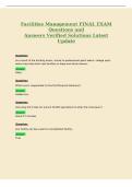 Facilities Management FINAL EXAM&NewLine;Questions and&NewLine;Answers Verified Solutions Latest&NewLine;Update