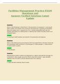 Facilities Management Practice EXAM&NewLine;Questions and&NewLine;Answers Verified Solutions Latest&NewLine;Update