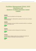 Facilities Management FINAL TEST&NewLine;Questions and&NewLine;Answers Verified Solutions Latest&NewLine;Update