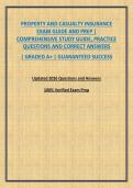 PROPERTY AND CASUALTY INSURANCE EXAM GUIDE AND PREP &vert; COMPREHENSIVE STUDY GUIDE&comma; PRACTICE QUESTIONS AND CORRECT ANSWERS