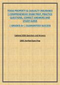 TEXAS PROPERTY & CASUALTY INSURANCE &vert; COMPREHENSIVE EXAM PREP&comma; PRACTICE QUESTIONS&comma; CORRECT ANSWERS AND STUDY GUIDE