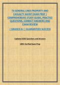 TX GENERAL LINES PROPERTY AND CASUALTY AGENT EXAM PREP &vert; COMPREHENSIVE STUDY GUIDE&comma; PRACTICE QUESTIONS&comma; CORRECT ANSWERS AND EXAM REVIEW