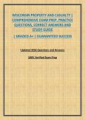 WISCONSIN PROPERTY AND CASUALTY &vert; COMPREHENSIVE EXAM PREP&comma; PRACTICE QUESTIONS&comma; CORRECT ANSWERS AND STUDY GUIDE