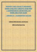 PROPERTY AND CASUALTY INSURANCE TERMS & RELATED CONCEPTS EXAM PREP &vert; COMPREHENSIVE DEFINITIONS&comma; KEY TERMS AND STUDY GUIDE