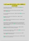 CAP Exam QUESTIONS AND CORRECT &NewLine;ANSWERS