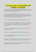 CAP Exam ACTUAL QUESTIONS AND &NewLine;CORRECT ANSWERS
