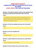 ARDMS BREAST REGISTRY&NewLine;EXAMINATION COMPLETE QUESTIONS AND DETAILED&NewLine;SOLUTIONS&NewLine;LATEST UPDATE THIS YEAR JUST RELEASED