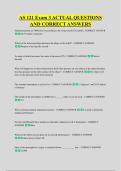 AS 121 Exam 3 ACTUAL QUESTIONS &NewLine;AND CORRECT ANSWERS