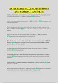 AS 121 Exam 5 ACTUAL QUESTIONS &NewLine;AND CORRECT ANSWERS