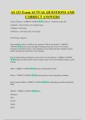 AS 121 Exam ACTUAL QUESTIONS AND &NewLine;CORRECT ANSWERS
