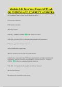 Virginia Life Insurance Exam ACTUAL &NewLine;QUESTIONS AND CORRECT ANSWERS