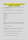 CDM Exam UPDATED QUESTIONS AND &NewLine;CORRECT ANSWERS