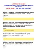 ARRT REGISTRY REVIEW&NewLine;EXAMINATION COMPLETE QUESTIONS AND DETAILED&NewLine;SOLUTIONS&NewLine;LATEST UPDATE THIS YEAR JUST RELEASED