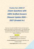 Practice Test- SHRM CP &vert;Exam Questions with 100&percnt; Verified Answers &vert;Newest Update 2026 &ndash; 2027 &lpar;Graded A&plus;&rpar;&NewLine;&NewLine;&NewLine;